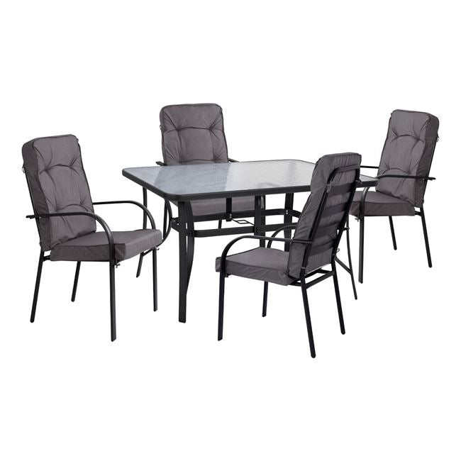 Set masa si scaune BODO 150x90x72cm-Gri inchis
