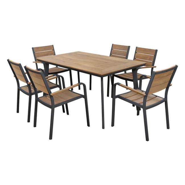 Set masa si scaune PADANA 160x92x72 cm GREY