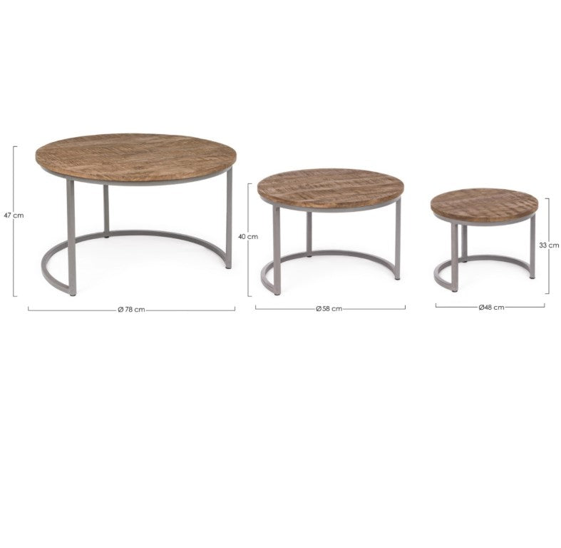 Set 3 măsuțe de cafea NARVIS ROUND