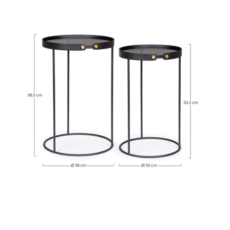 Set 2 măsuțe de cafea ZEIN ROUND Ø38 cm