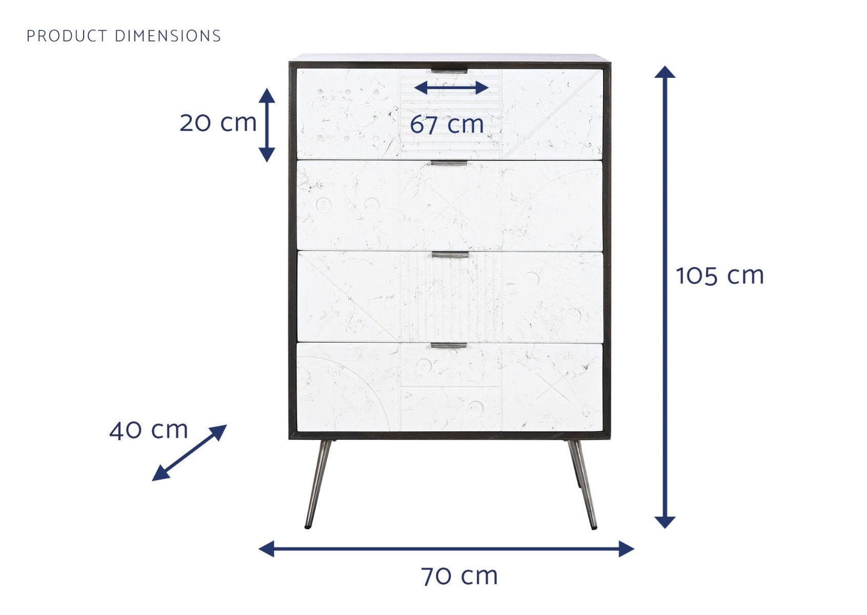 Comoda SETORIA 70 x 40 x 105 CM