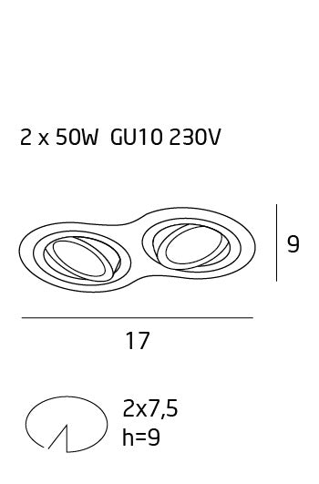 Spot încastrat SIGMA 2L