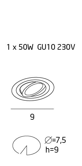Spot încastrat SIGMA 1L