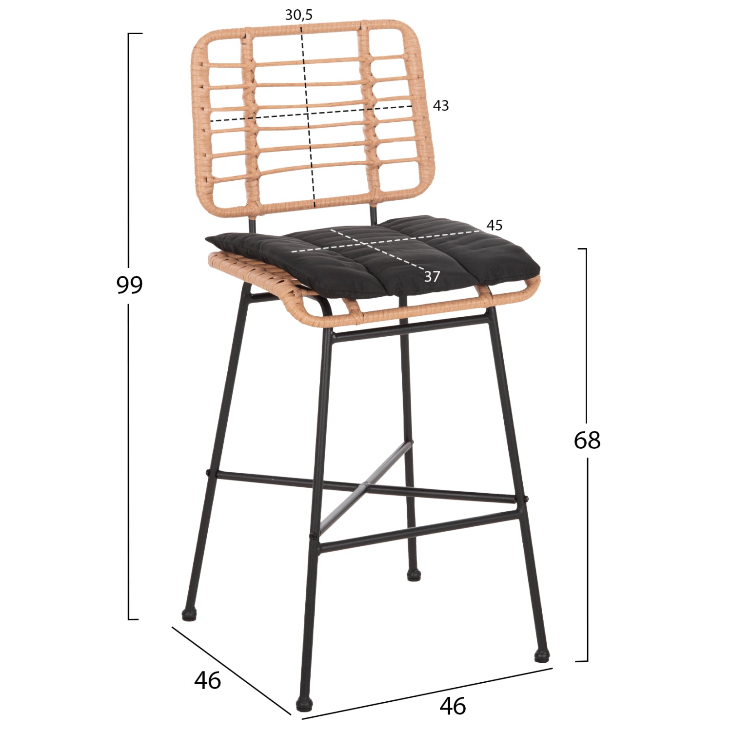 Scaun de bar MESTOS H68 CM