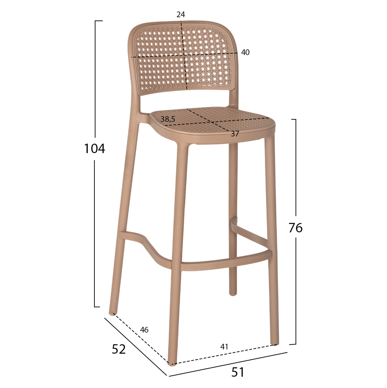 Scaun de bar TUCUMAR H76 CM