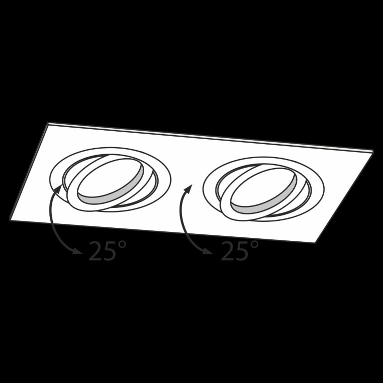 Spot incastrat ATOMI SQUARE 2L ALB-P