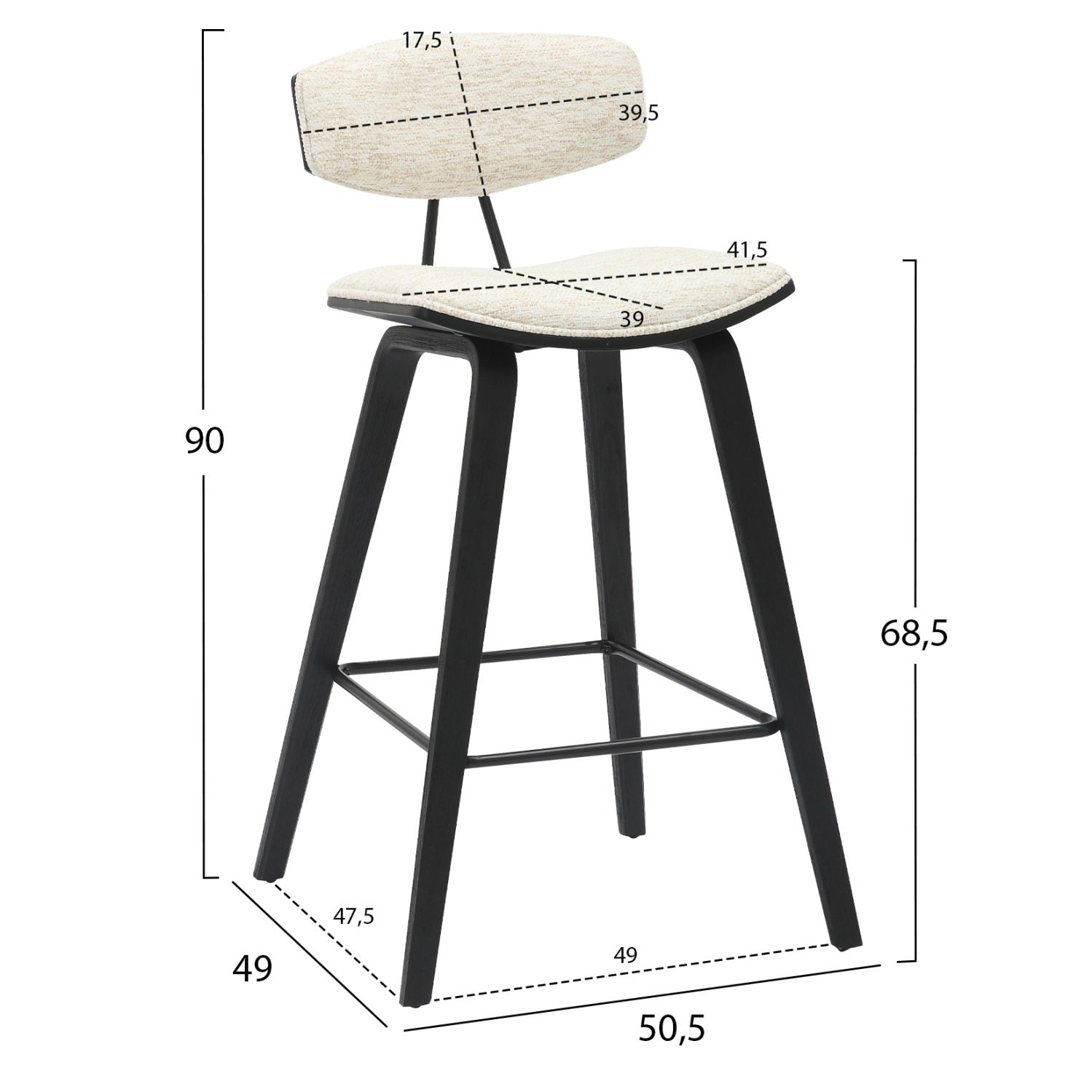 Scaun de bar STEJA H68 CM