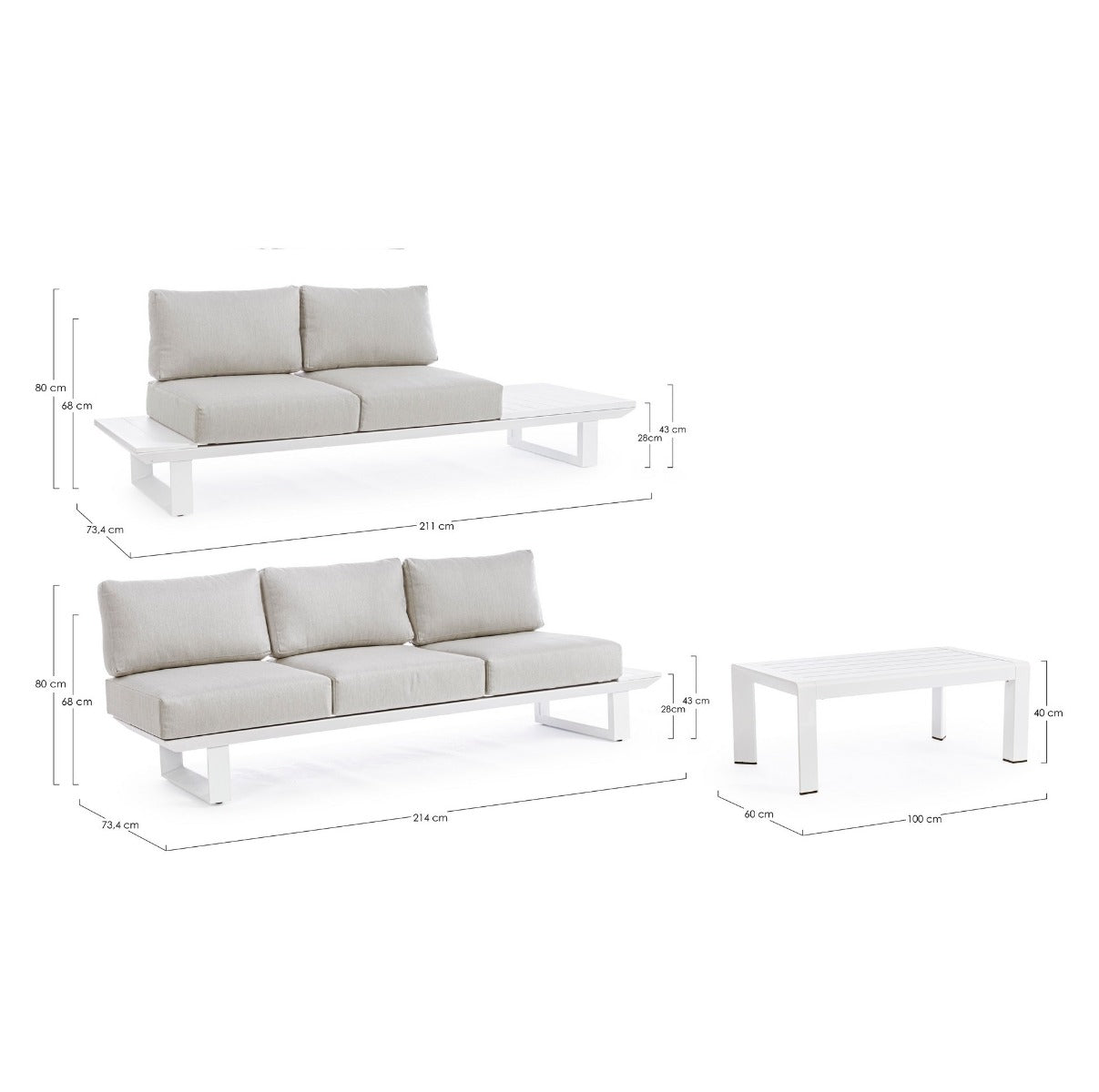 Set pentru exterior KONNOR WHITE