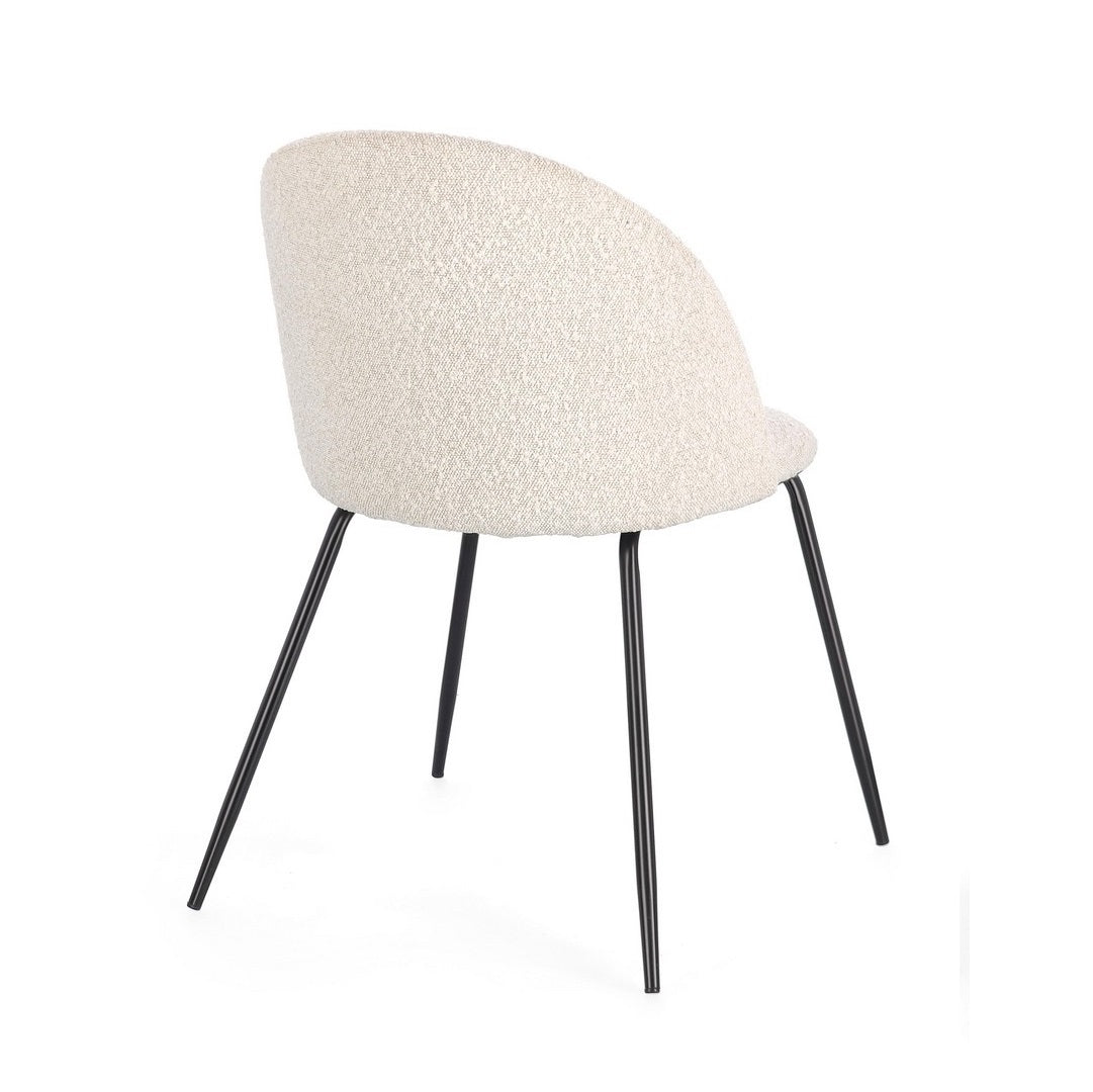 Set scaune 3+1 gratis TANIA BLACK BOUCLE IVORY