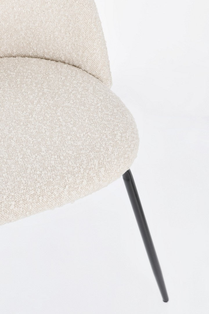 Set scaune 3+1 gratis TANIA BLACK BOUCLE IVORY