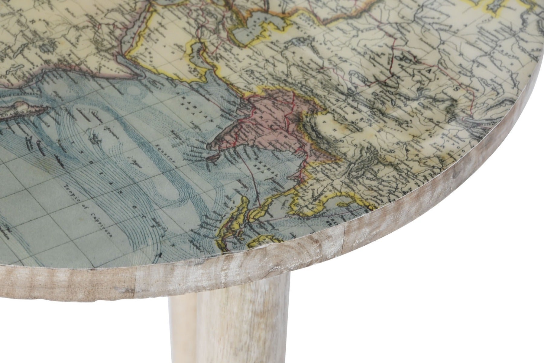 Set 2 masute de cafea TELAVI WORLD MAP Ø40 CM - PROMO STOC