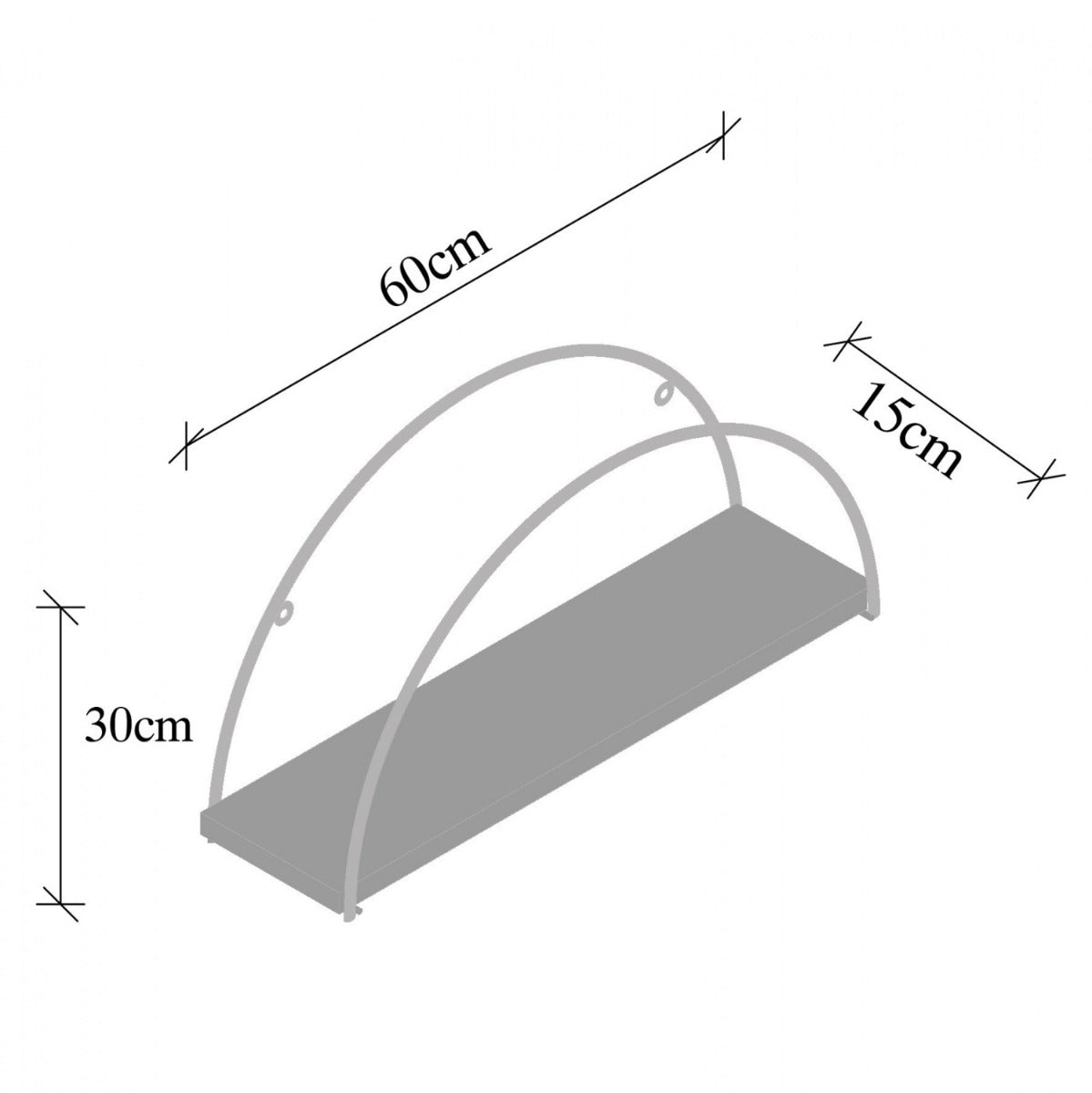 Raft de perete TERIA 60 x 30 CM