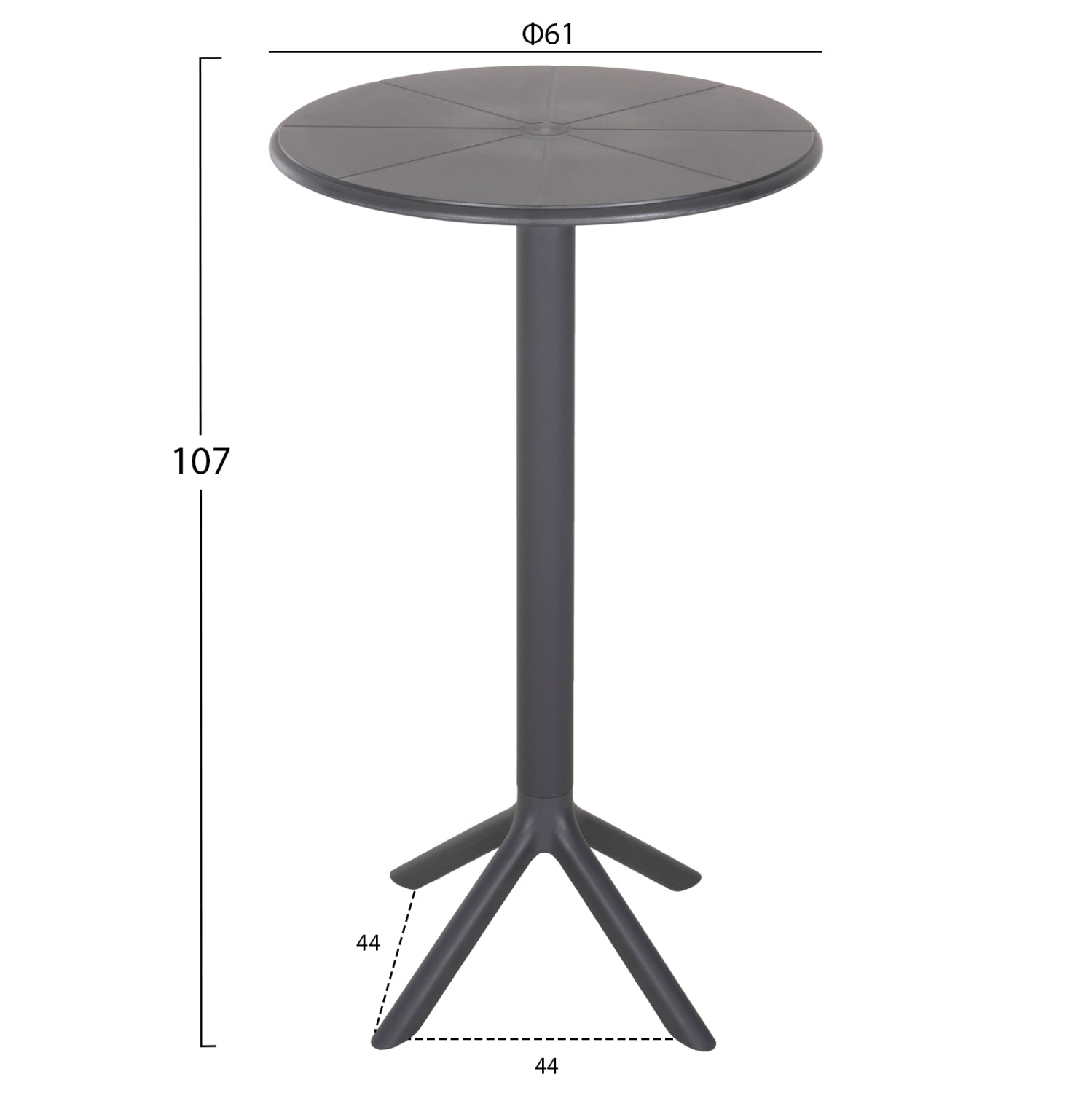 Masa de bar GRANADA Φ61 x H107 CM
