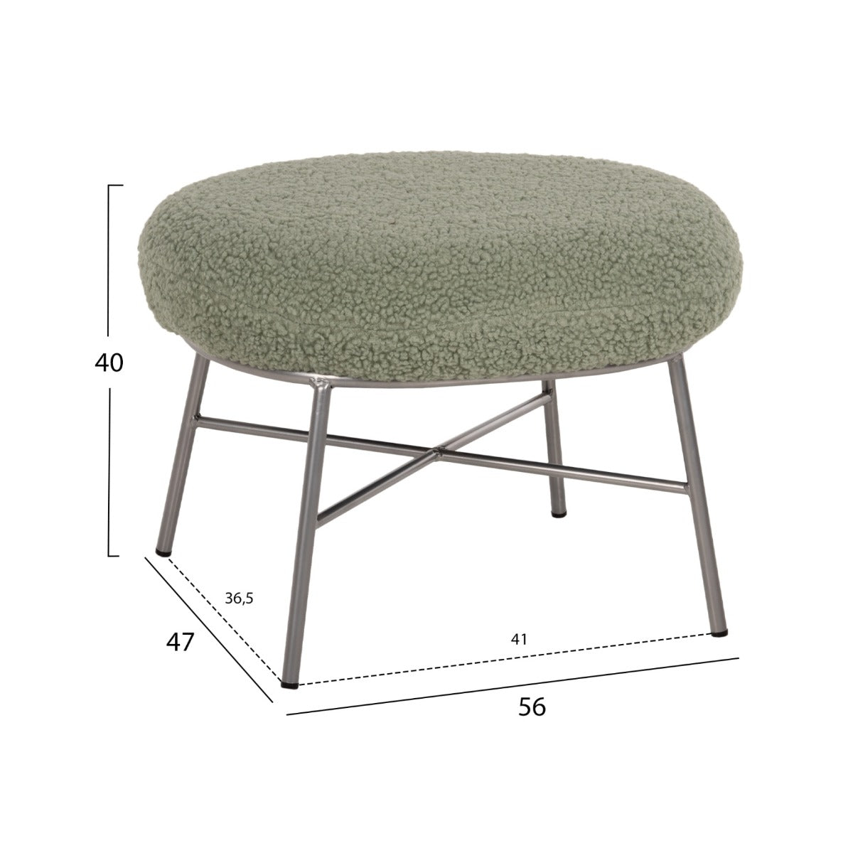 Taburet TRESS BOUCLE 56 x 47 CM