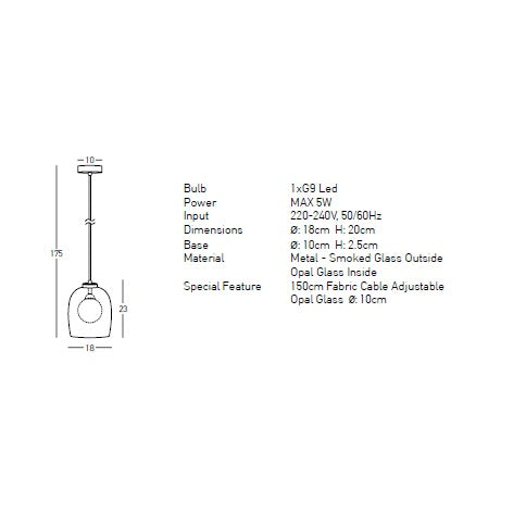 Lampa suspendata VALONIA