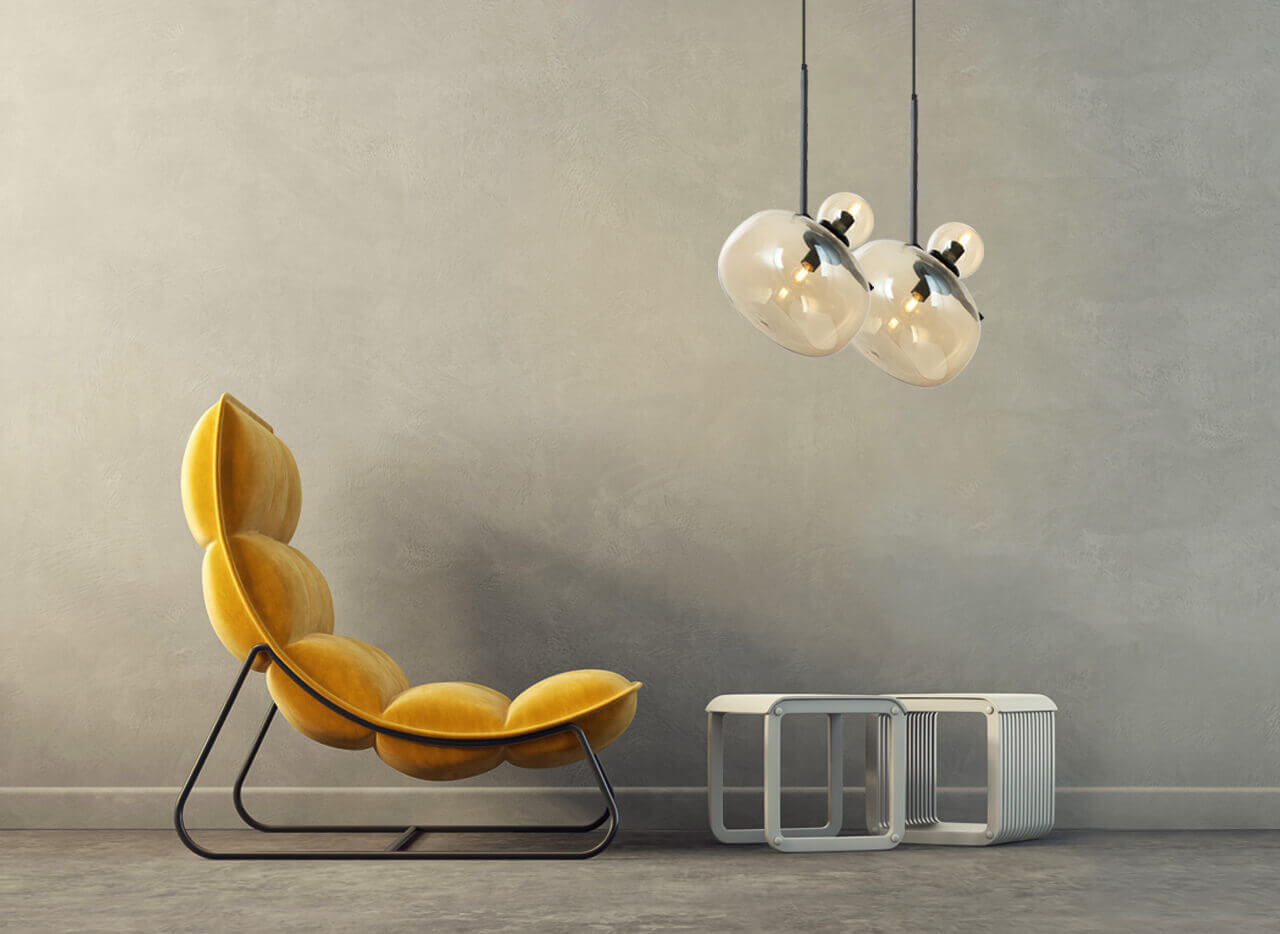 Lampa suspendata VESTA SP2 ambra/negru