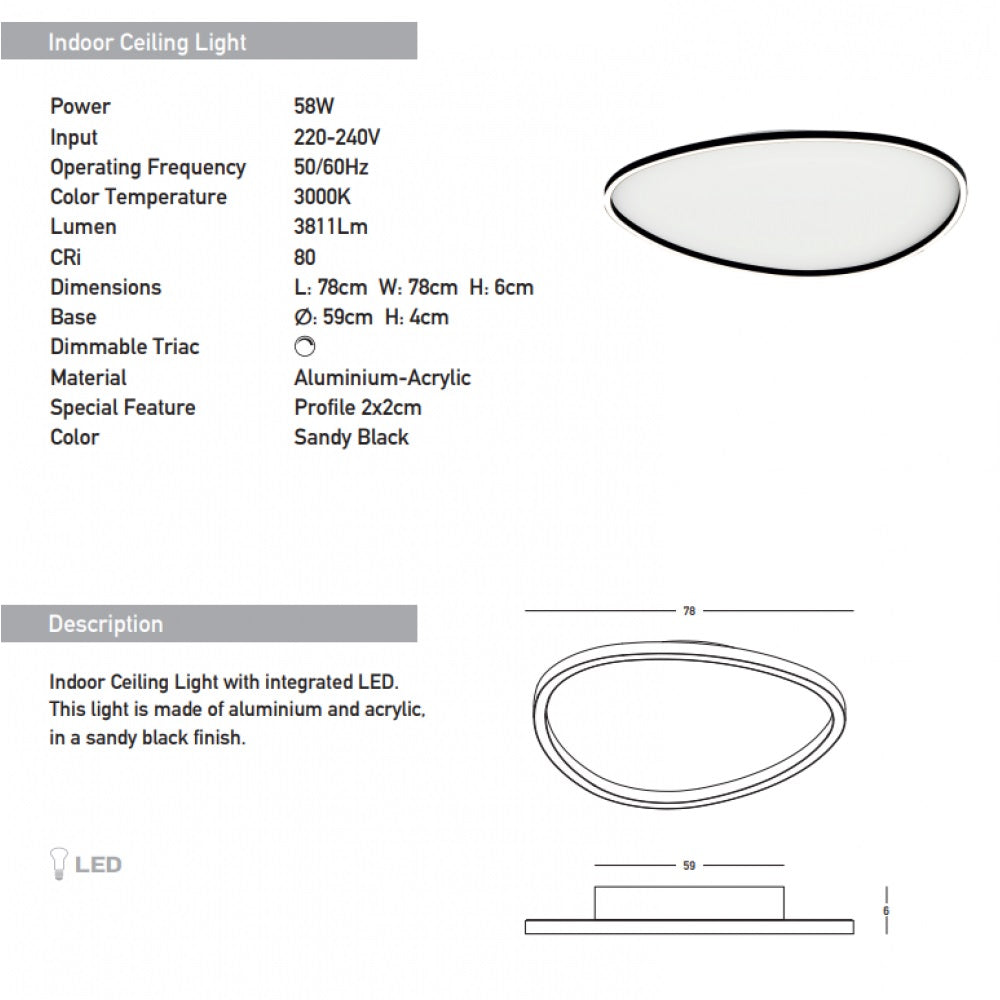 Plafoniera dimabila VIVALSO 58W
