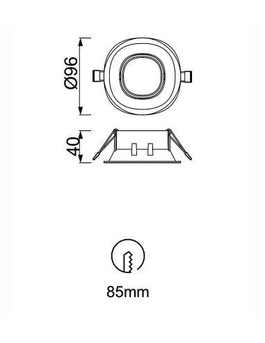 Spot incastrat WAZILO ROUND negru - PROMO STOC