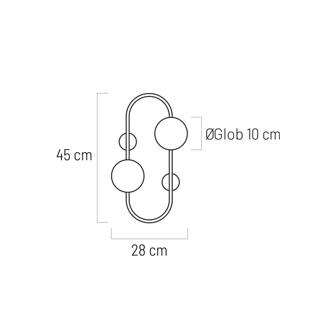 Aplica de perete GALILEI AP2 alama & alb
