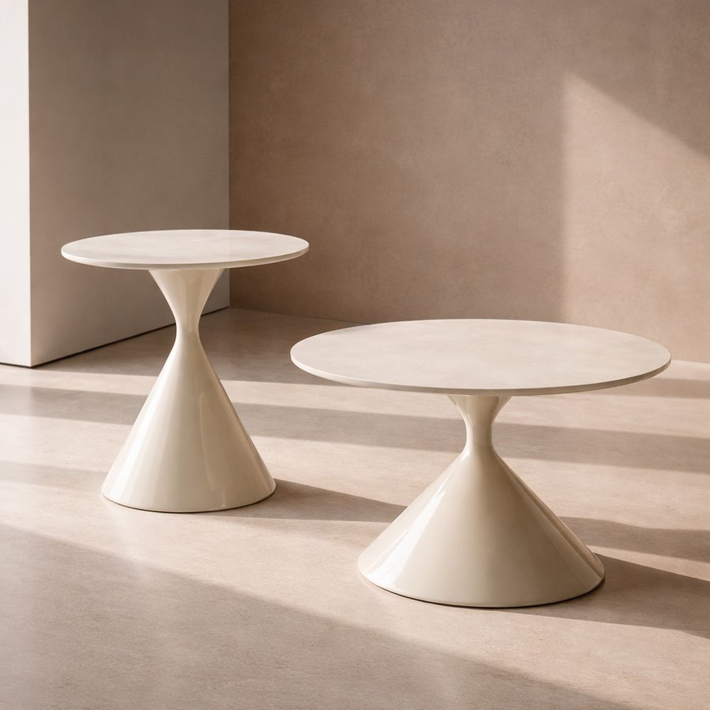 Set 2 masute de cafea CREVAL Ø50/70 x  54/40 CM