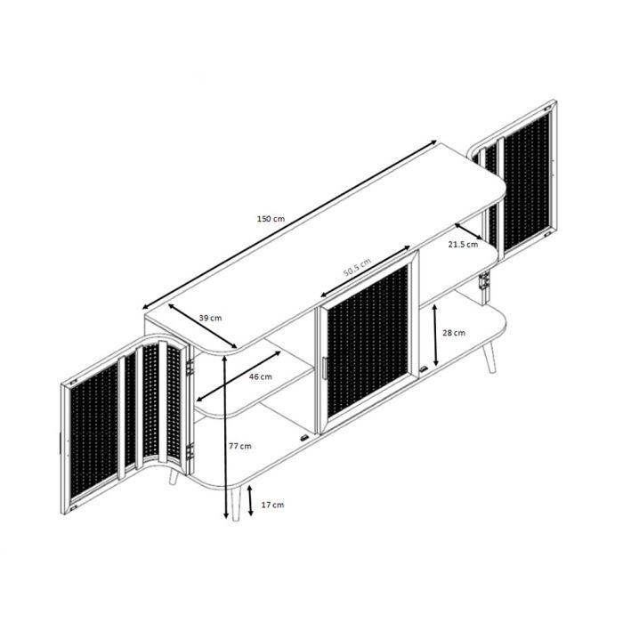 Comoda MARTER 150x39x77cm