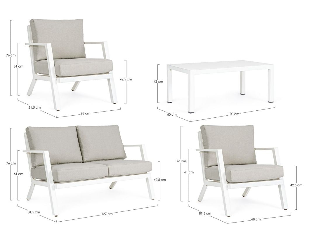 Set pentru exterior HARLEY WHITE 4PCS