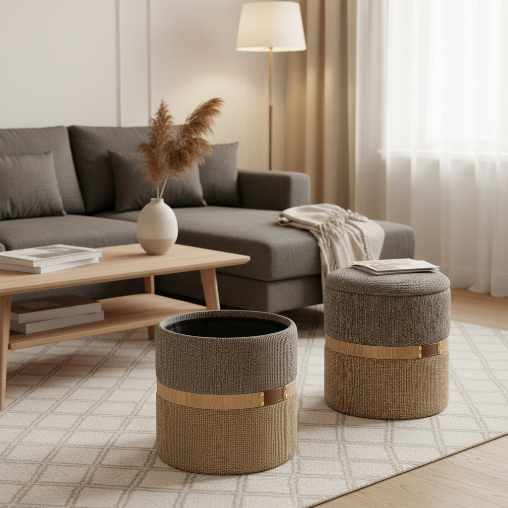 Set 2 taburete TALYA SAVANA POUF