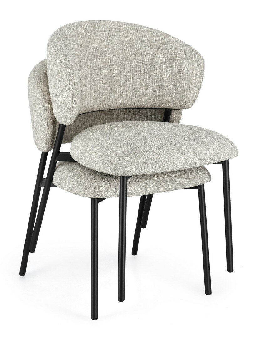 Scaun PRISCA BLACK/ROCK