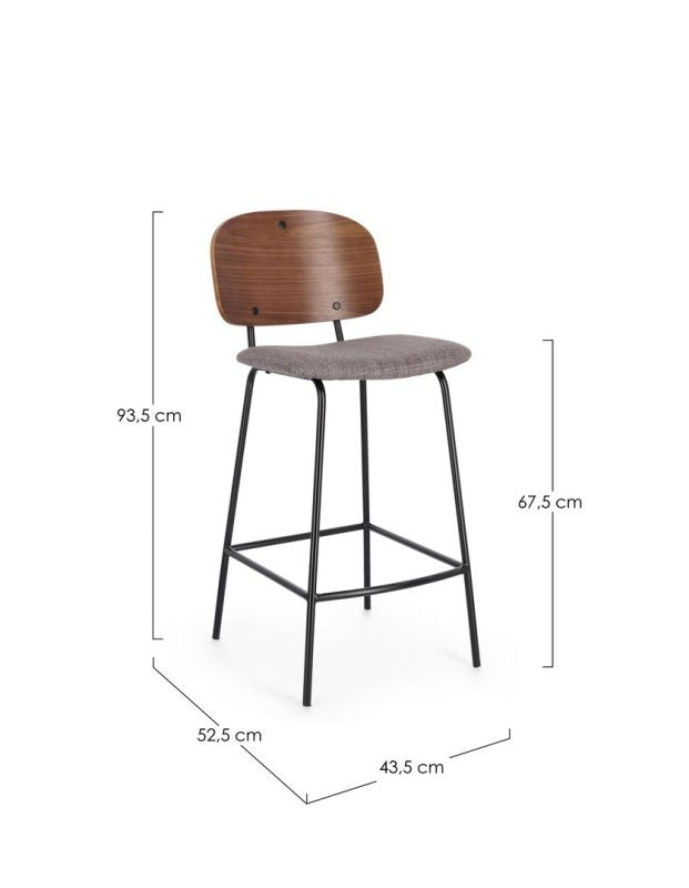 Scaun de bar SIENNA GREY H67 CM