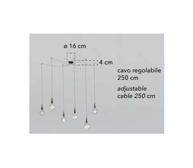 Lampă suspendată GROOVE 6L - PROMO STOC