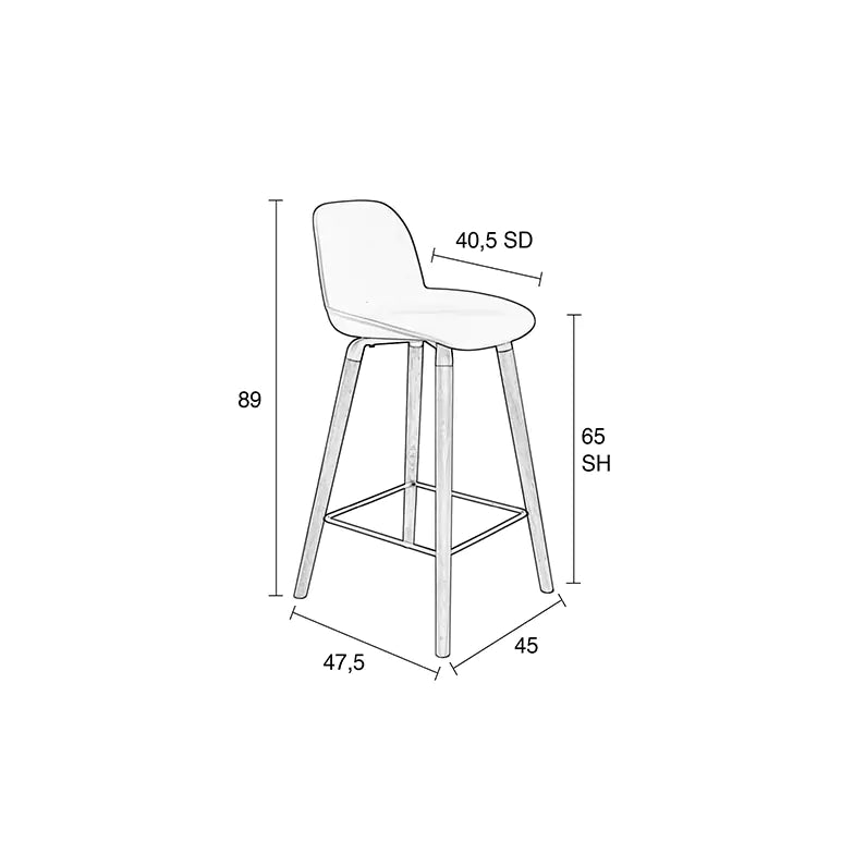 SCAUN ALBERT KUIP TAUPE h65 cm - PROMO