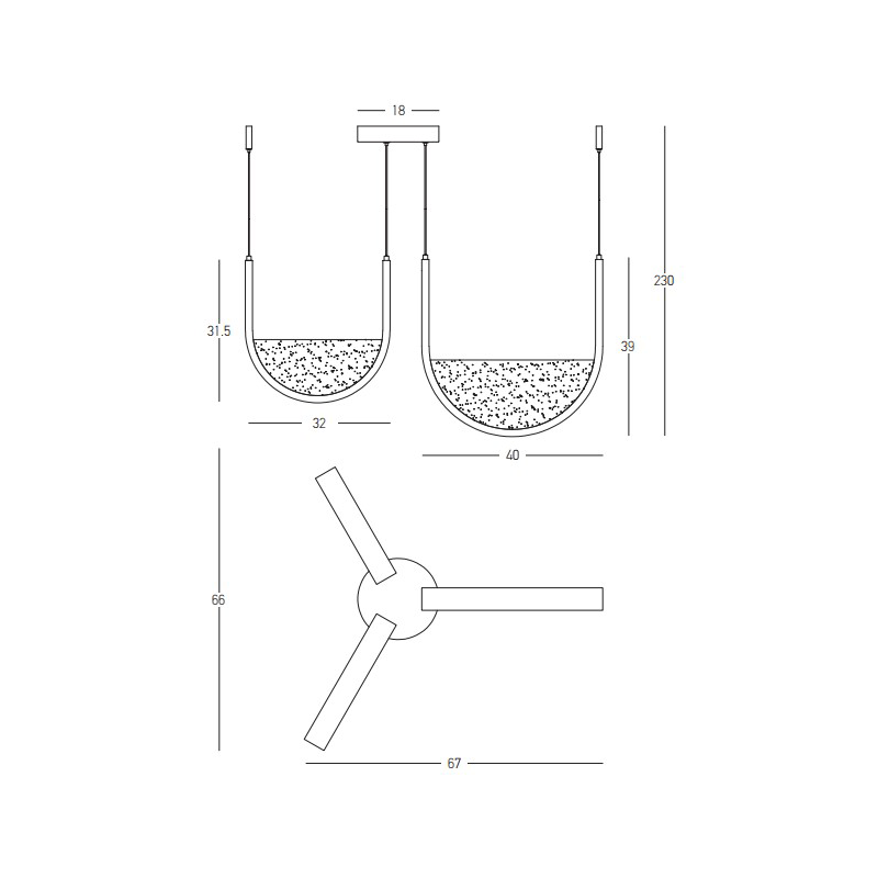 Lampa suspendata dimabila NORIA 54W