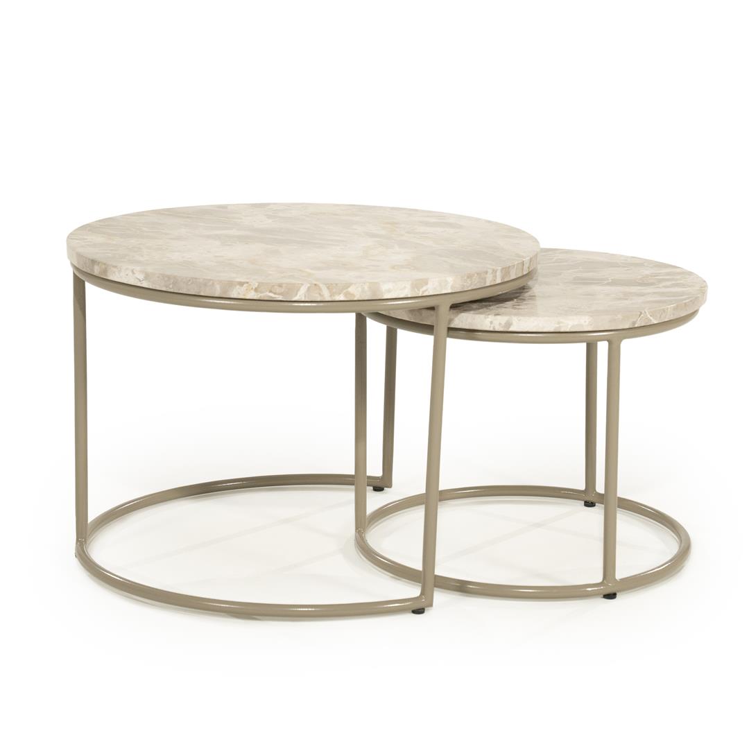 Set 2 masute de cafea ROVIGO Ø45/60 x 35/41 CM
