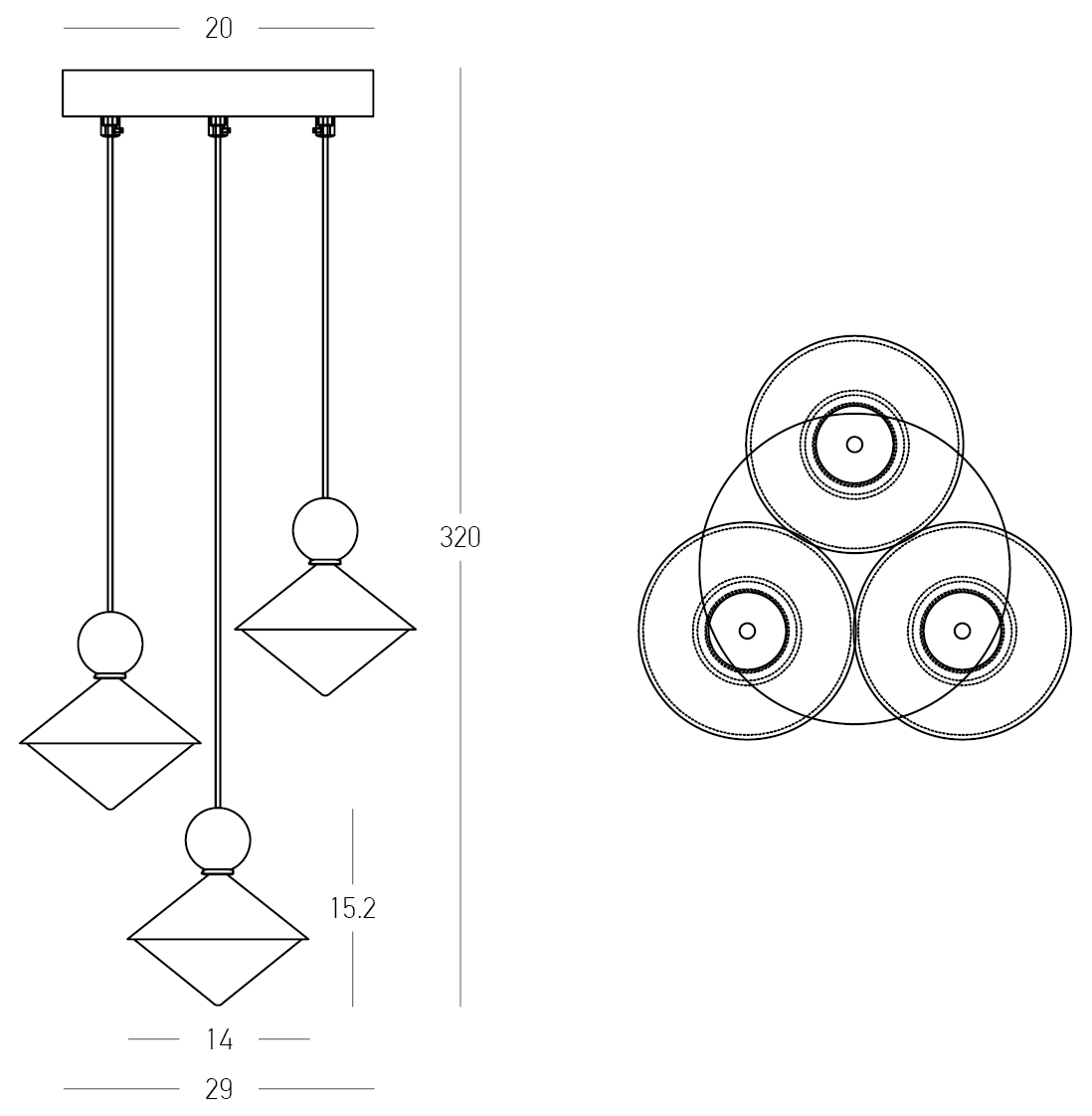 Lampa suspendata NOREN TRIO