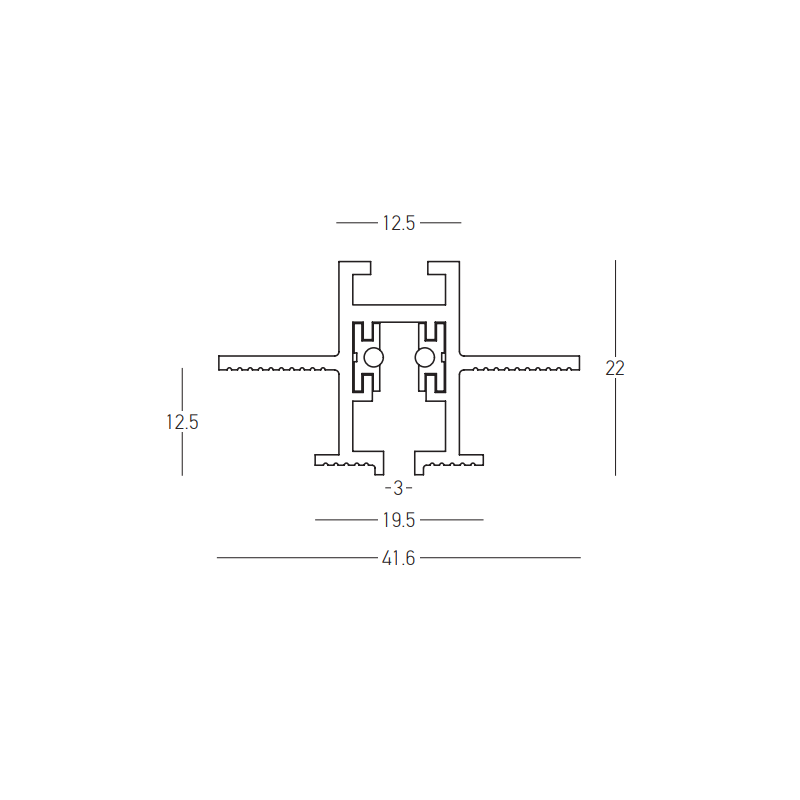 Sina magnetica incastrata ULTRA SLIM 3MM  -  2M