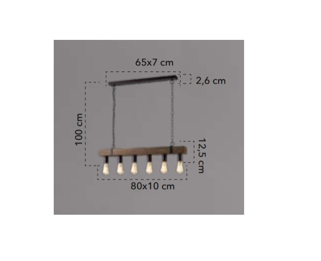 Lampă suspendată TEXAS 6L