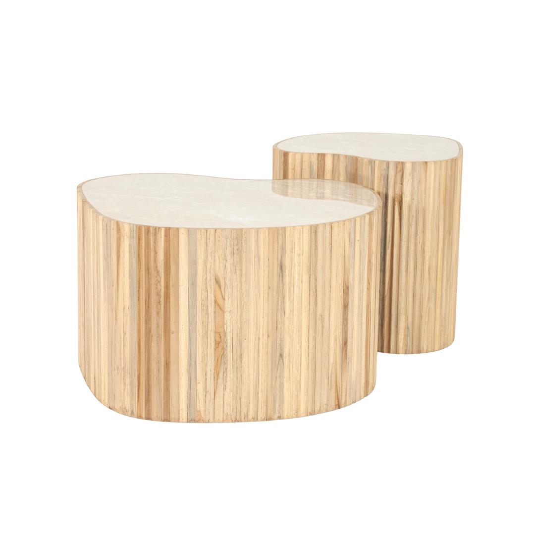 Set 2 masute de cafea CORSIN HEARTS 60x37/42x42 CM
