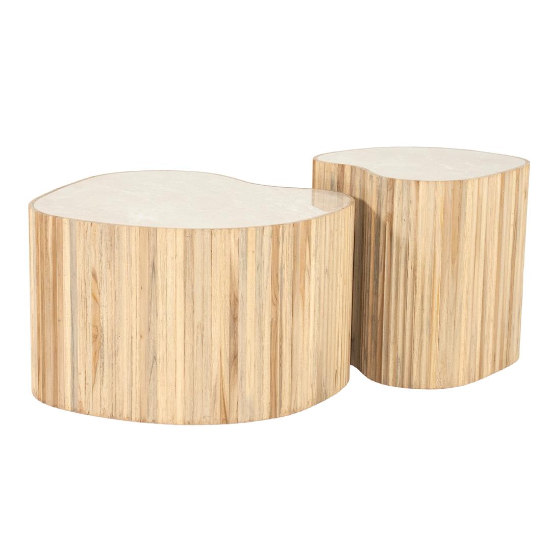 Set 2 masute de cafea CORSIN HEARTS 60x37/42x42 CM