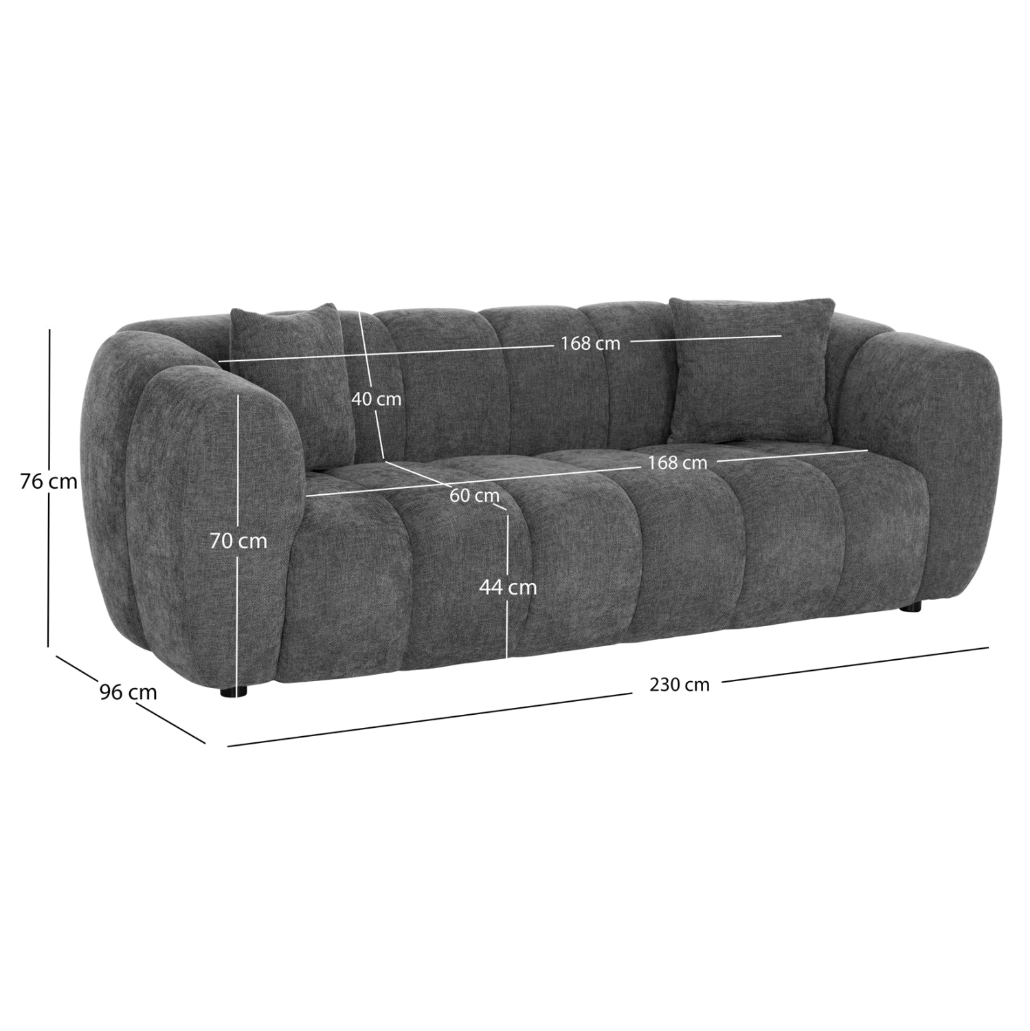 Canapea 3 locuri OPALE 230CM