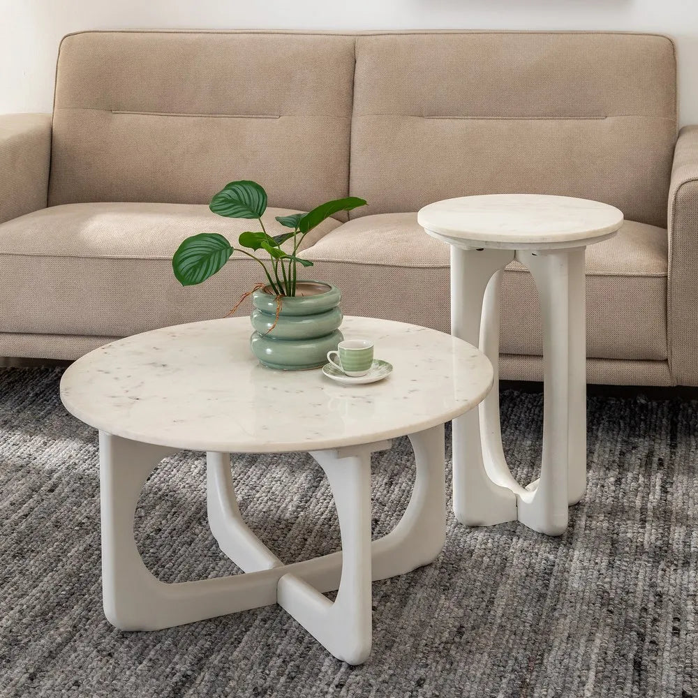 Masuta de cafea SOVAN WHITE Ø75 x 40 CM