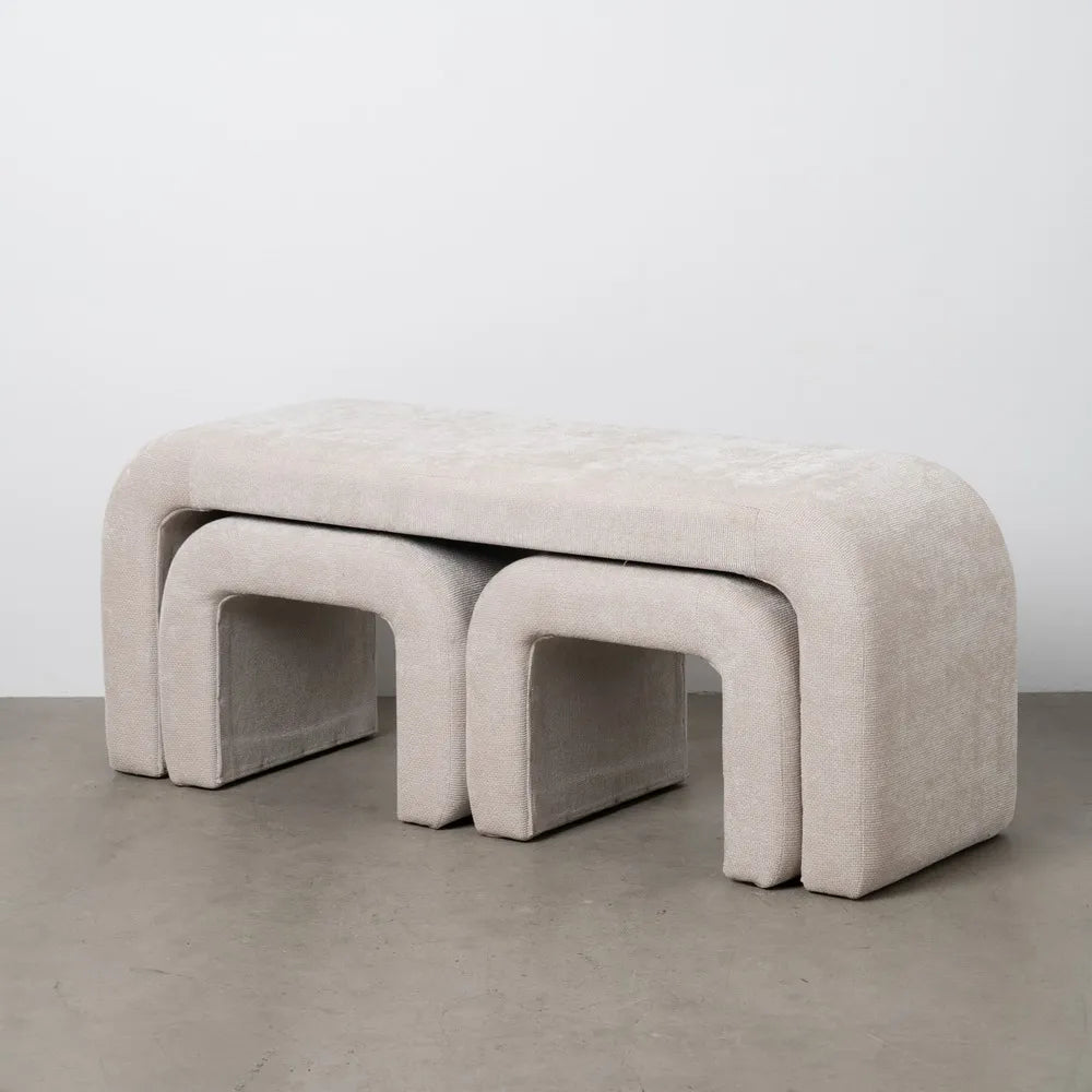 Set bancuta cu 2 taburete ROUELO 126x43/51x42 XM