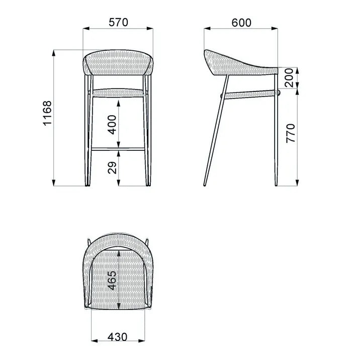 Scaun de bar NIEVE H 72CM