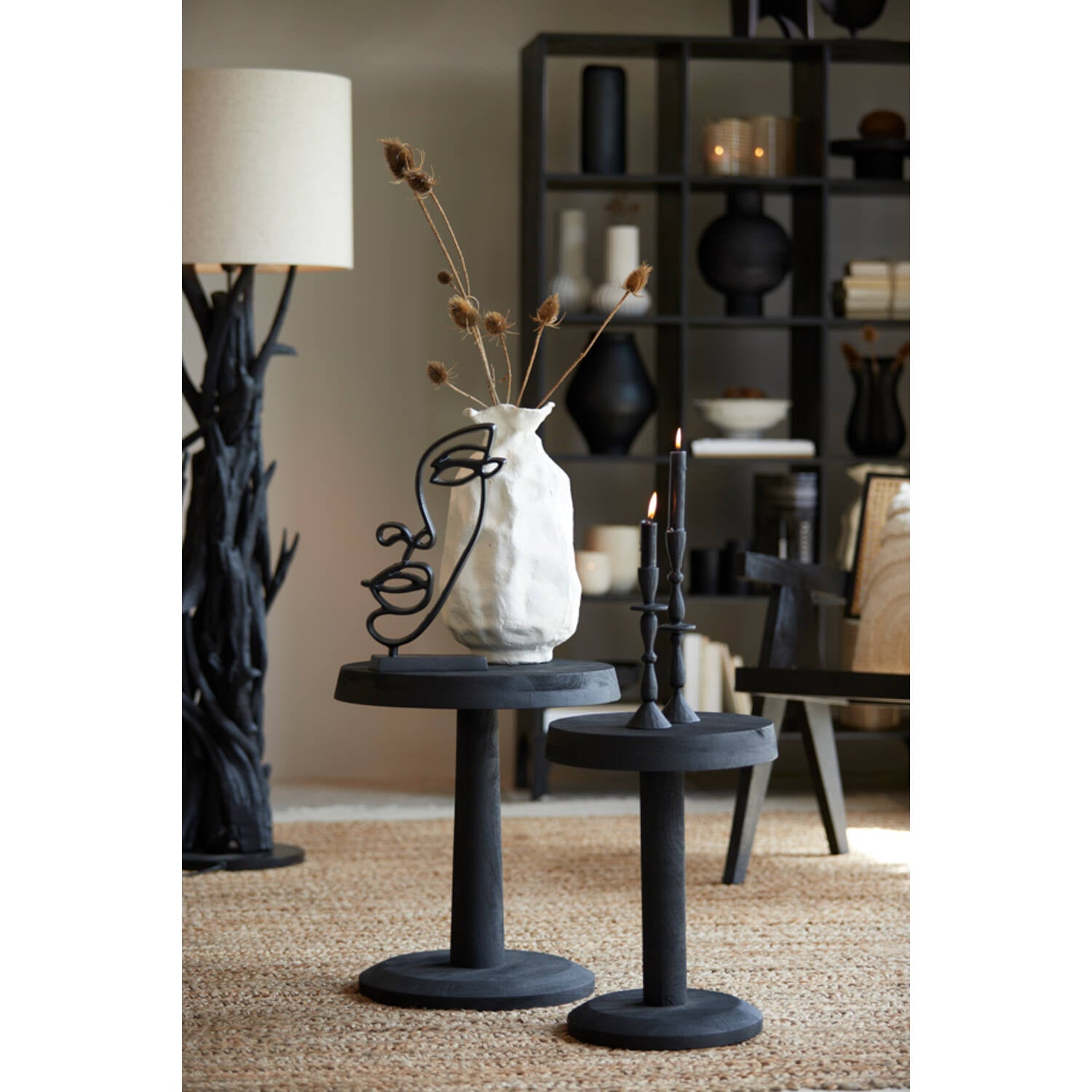Decoratiune 21x8x40 cm FACE matt black - P