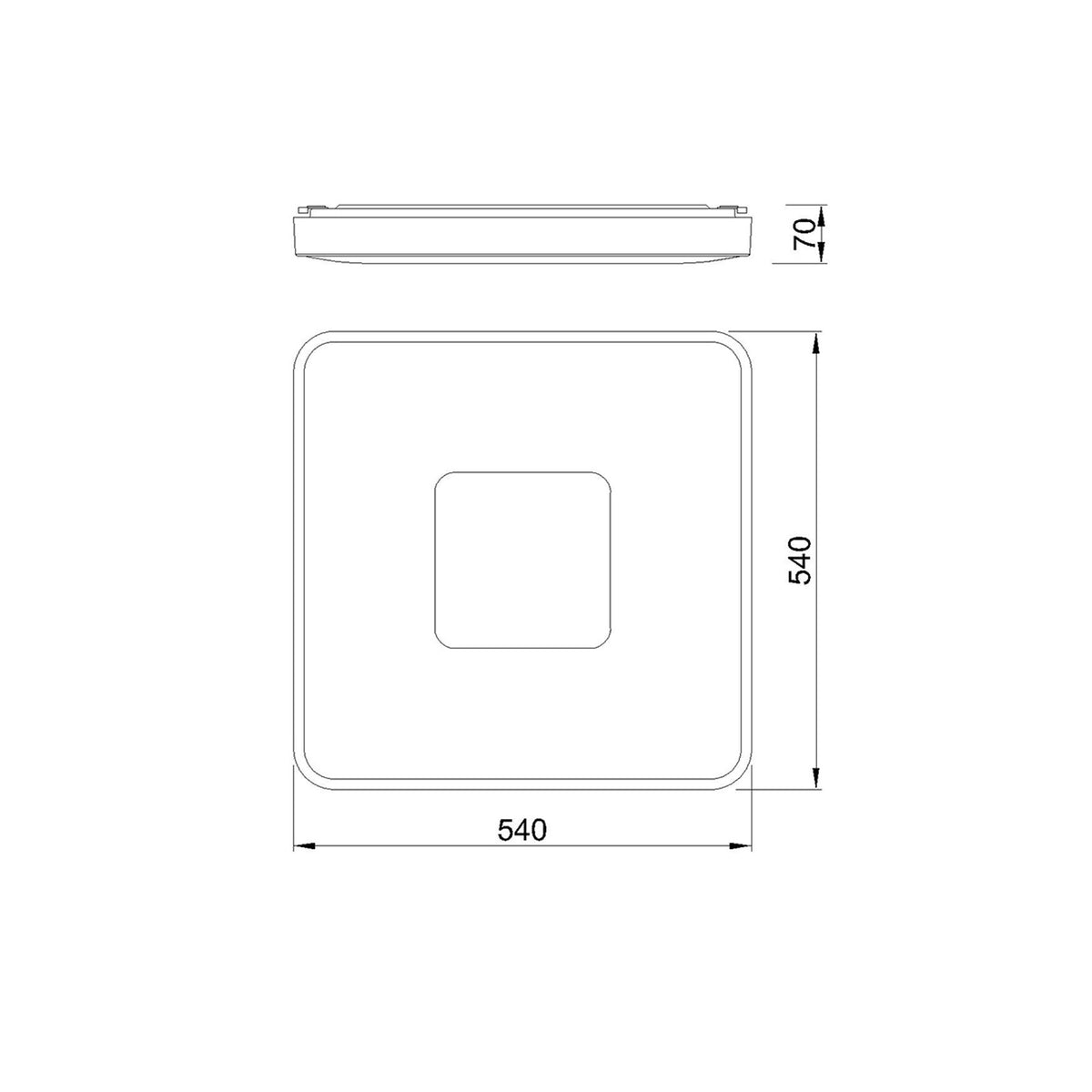 Plafoniera dimabila CCT cu telecomanda COIN SQUARE WOOD