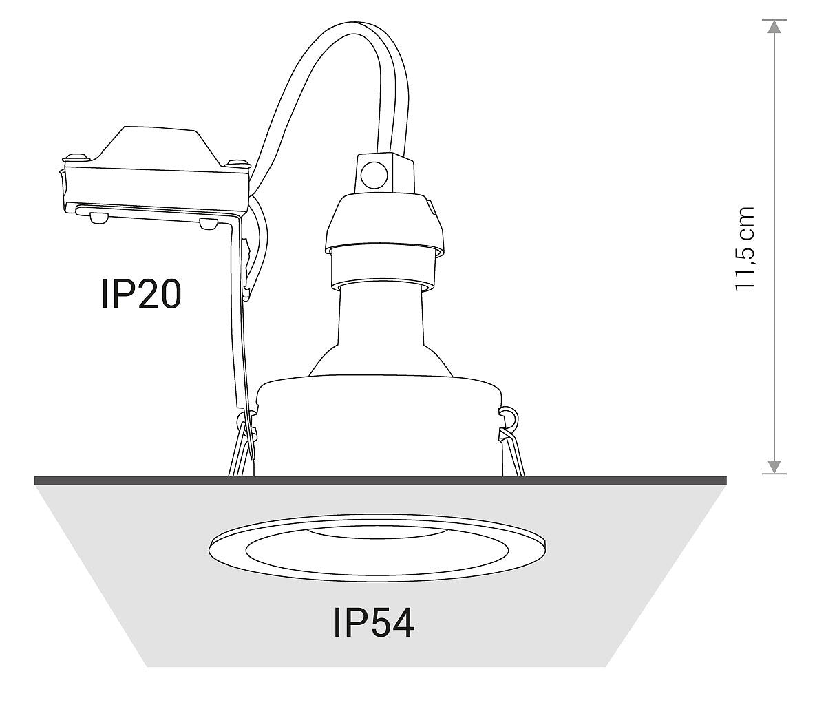 Spot incastrat baie DELUGA-Negru - PROMO STOC
