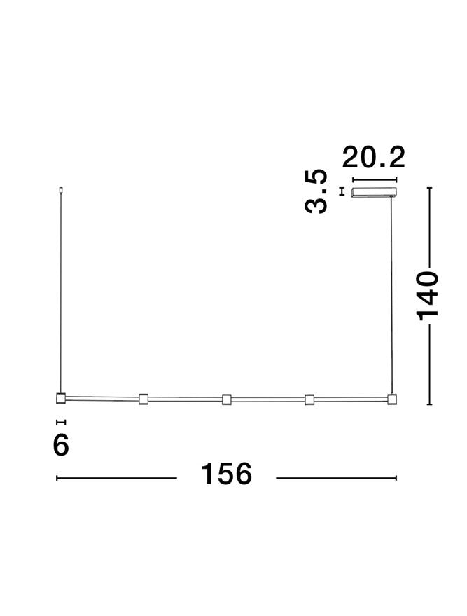 Lampa suspendata dimabila PUIZE 156CM