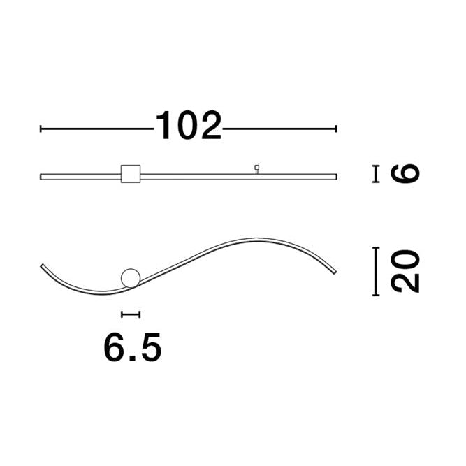 Aplica de perete KIMA S 100 CM