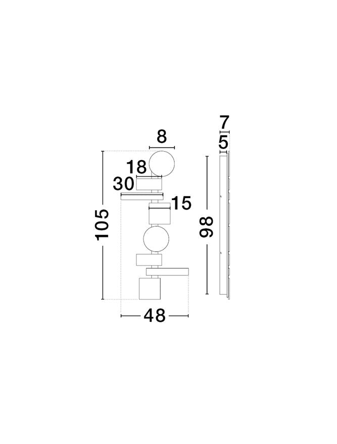 Aplica de perete MARGOT H105 CM