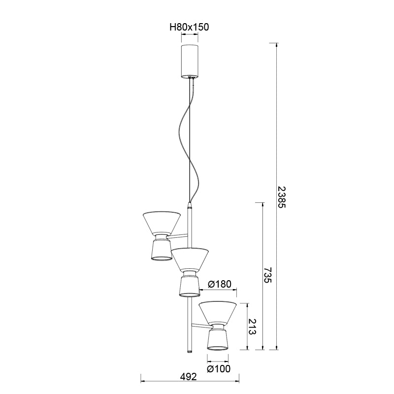 Lampa suspendata GALDARO 18W
