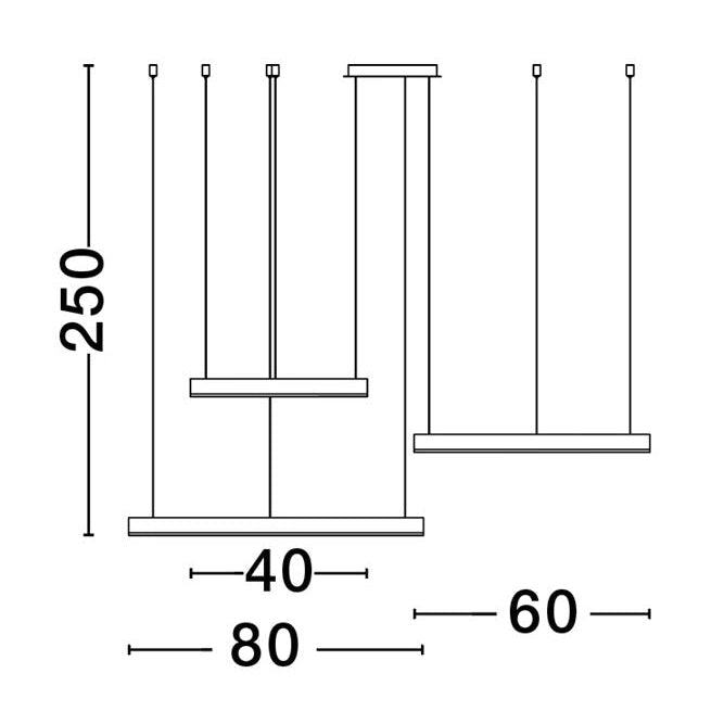 Lampa suspendata ELOWEN D:40-60-80CM   LED 181W 8891Lm  3000K Triac Dimmable light up & down